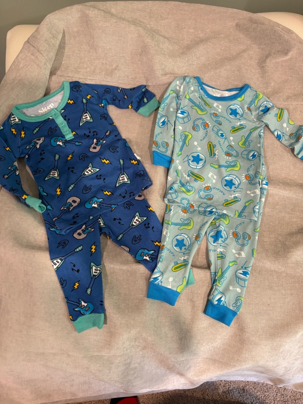 Sleep On It Kids Guitar & Skate Footie Pajamas